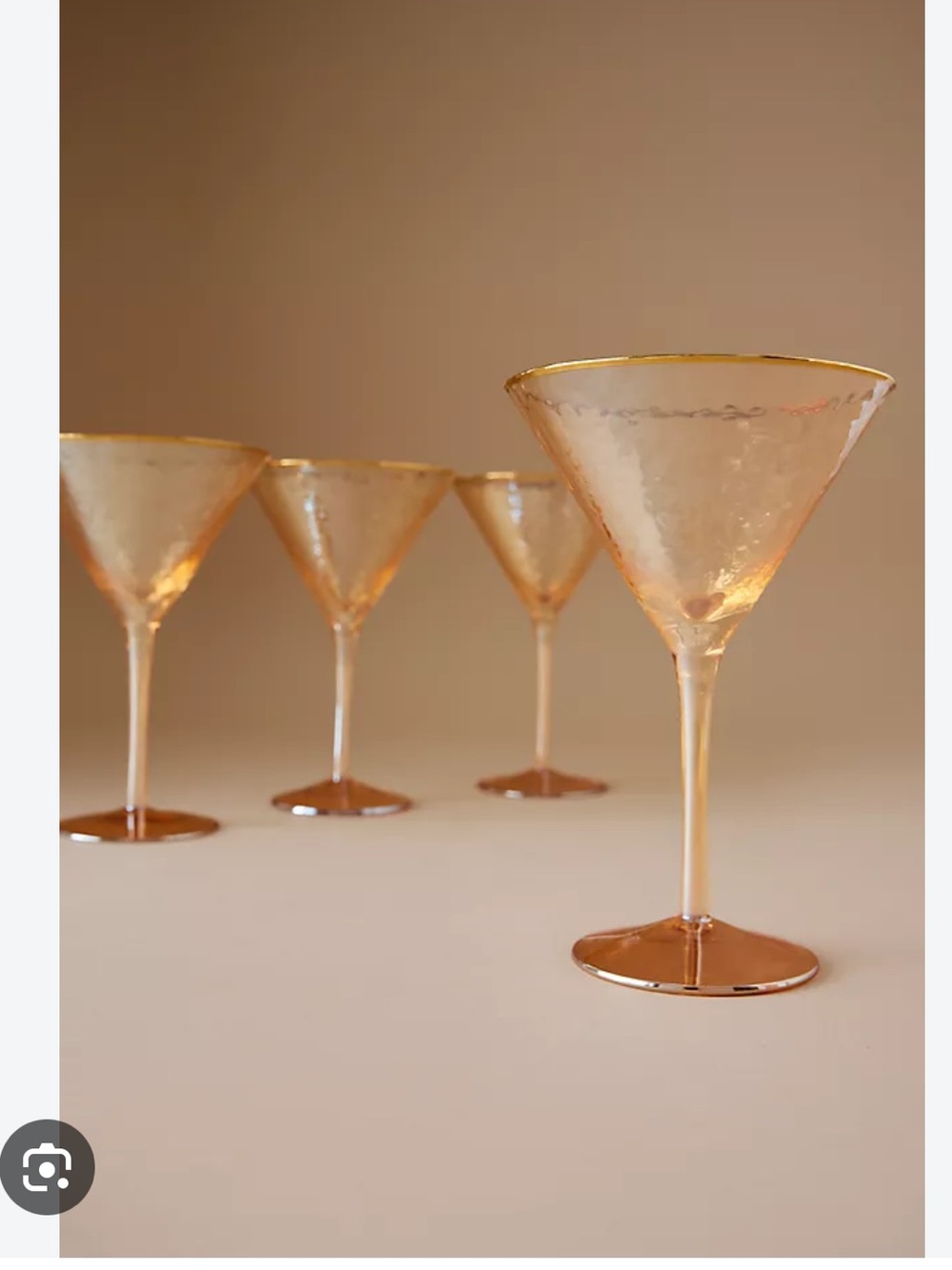 Anthropologie ZAZA lustered honey martini glasses! Set of 2 🍯🐝